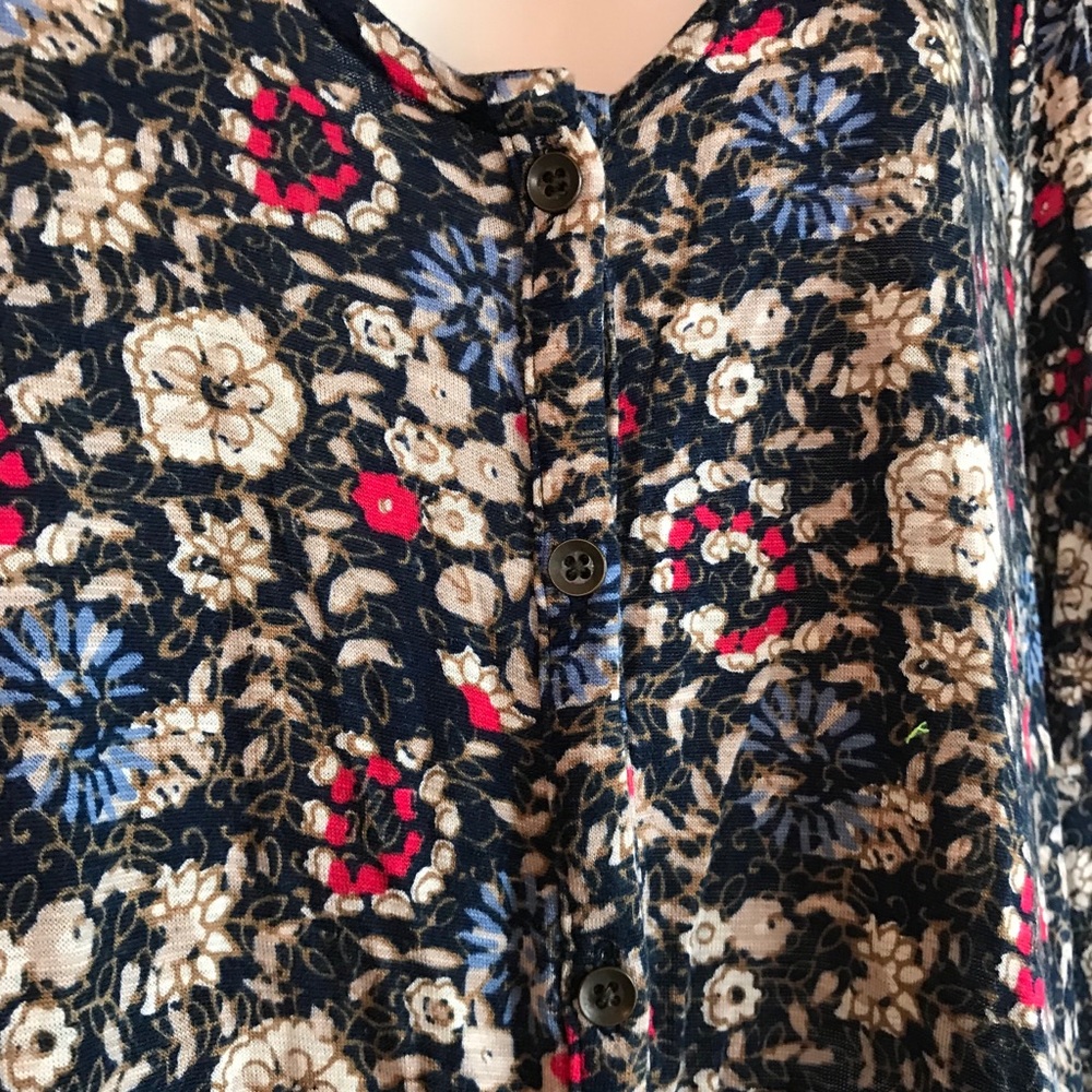 Lucky Brand Floral Print Button Front Top Size XL - Picture 6 of 7